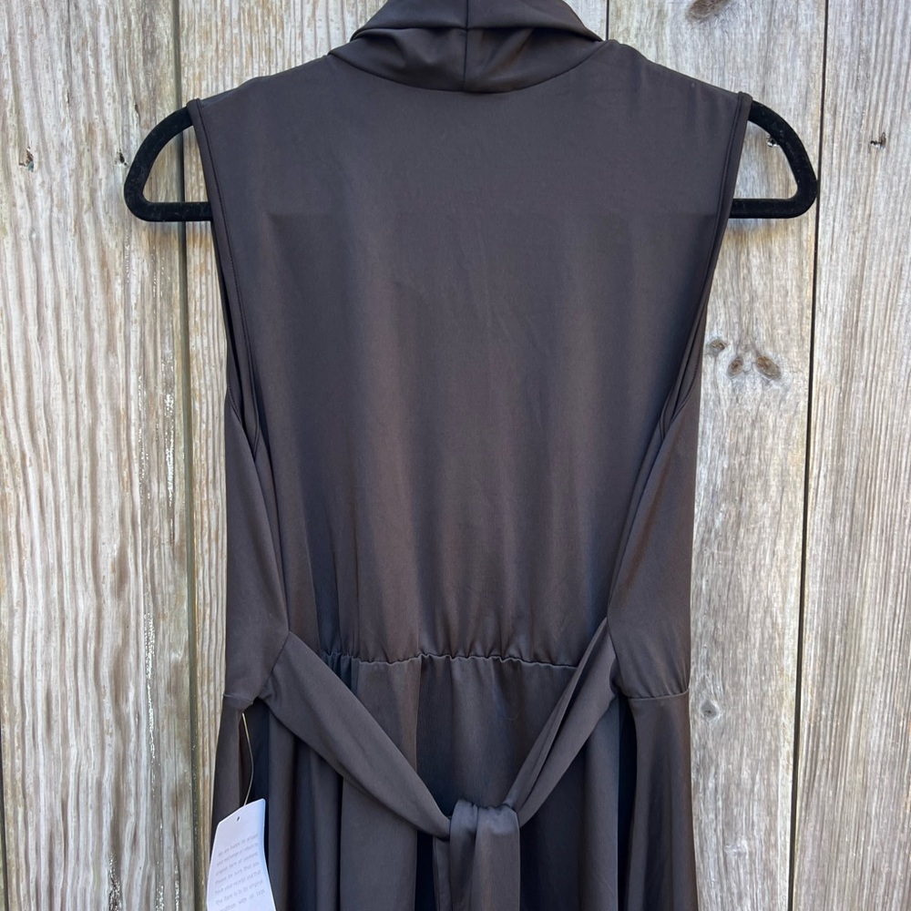LOVE X DESIGN Prescott Black Sleeveless Fit Flare Belted Wrap Dress Small NWT - Picture 8 of 9